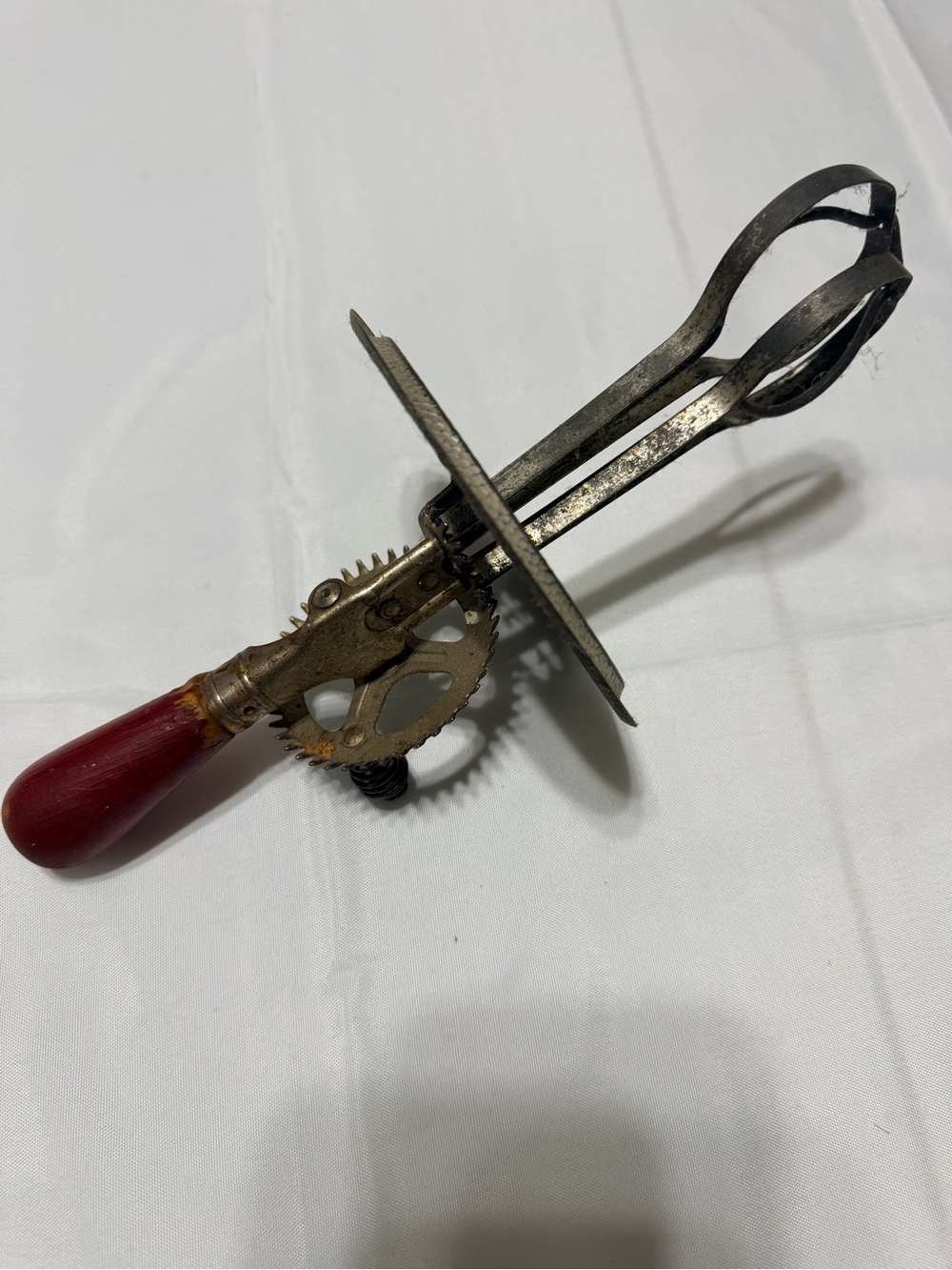 Antique Hand Crank mixer with Red Handle